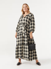 Load image into Gallery viewer, The Tiered Linen Check Dress
