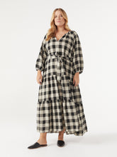 Load image into Gallery viewer, The Tiered Linen Check Dress
