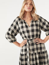 Load image into Gallery viewer, The Tiered Linen Check Dress
