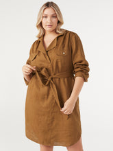 Load image into Gallery viewer, The Linen Utility Shirt Dress

