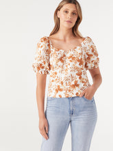 Load image into Gallery viewer, The Linen Puff Sleeve Print Top
