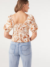 Load image into Gallery viewer, The Linen Puff Sleeve Print Top

