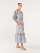 Load image into Gallery viewer, The Off Shoulder Stripe Maxi Dress
