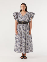 Load image into Gallery viewer, The Cotton Paisley Statement Sleeve Dress
