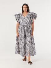 Load image into Gallery viewer, The Cotton Paisley Statement Sleeve Dress

