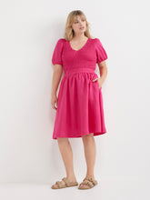 Load image into Gallery viewer, The Shirred Bodice V-Neck Dress
