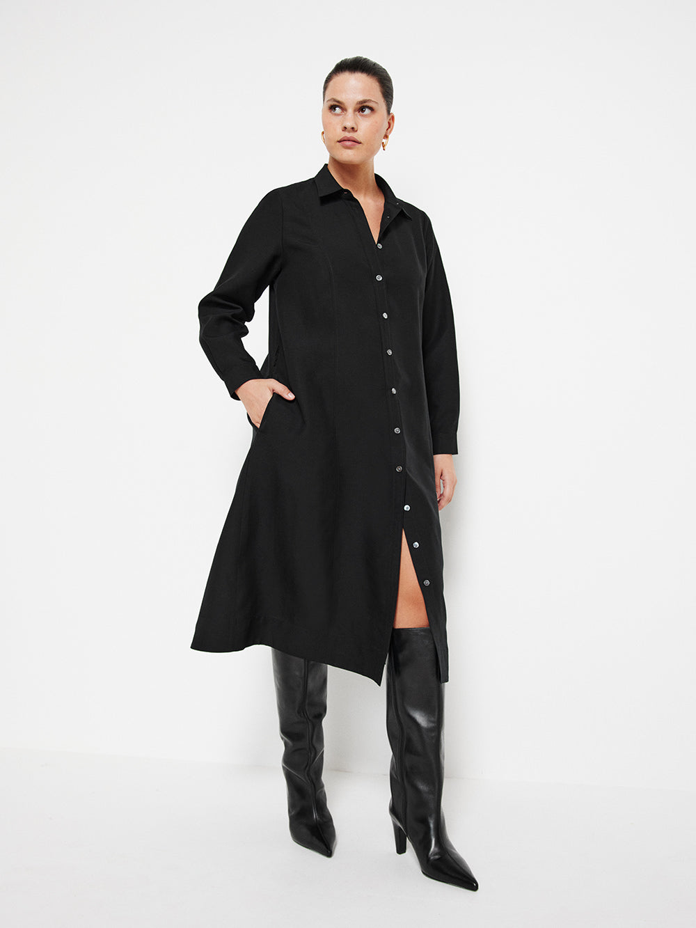 The Linen Blend Shirt Dress