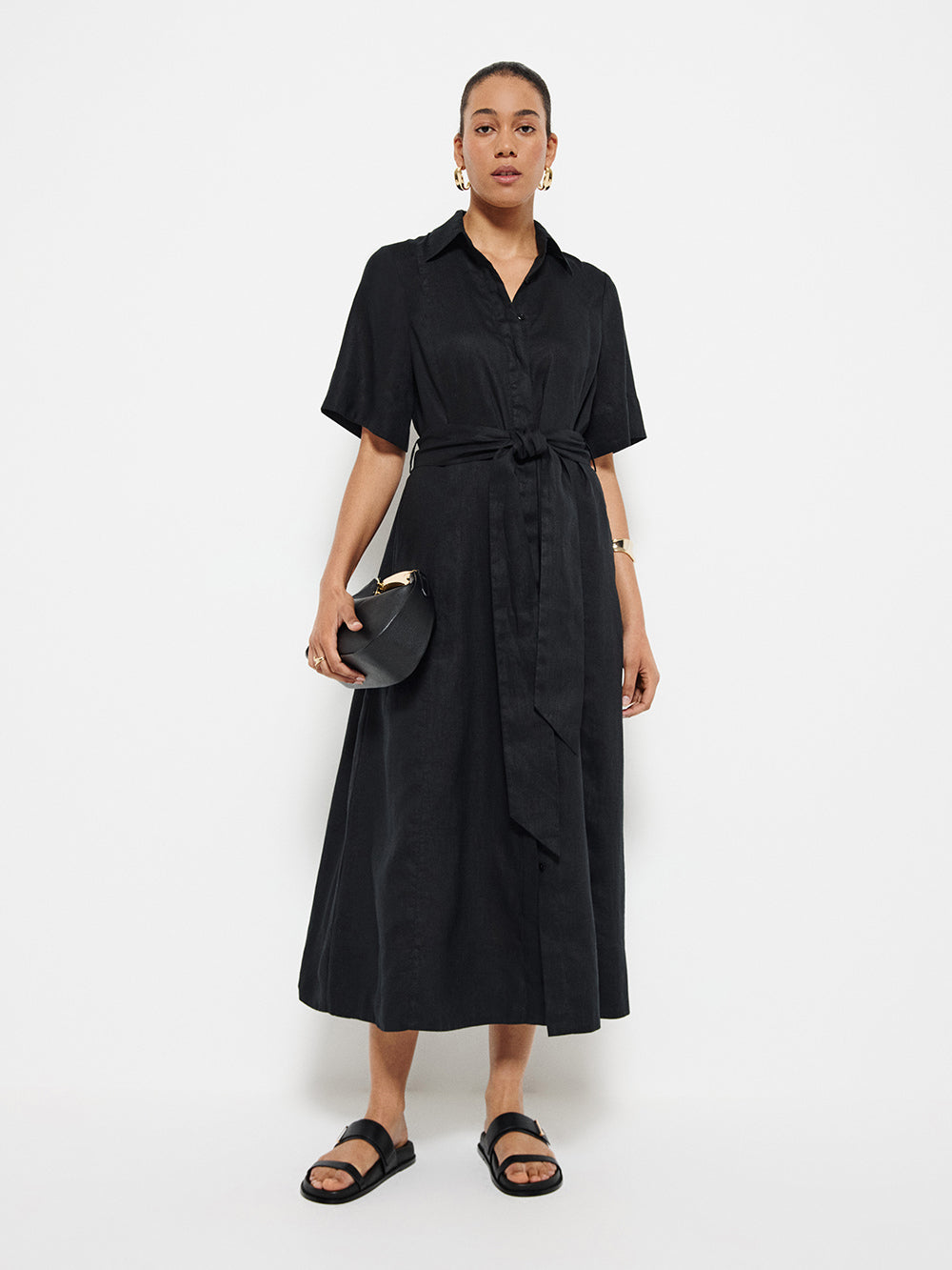 Linen Shirt Maxi Dress