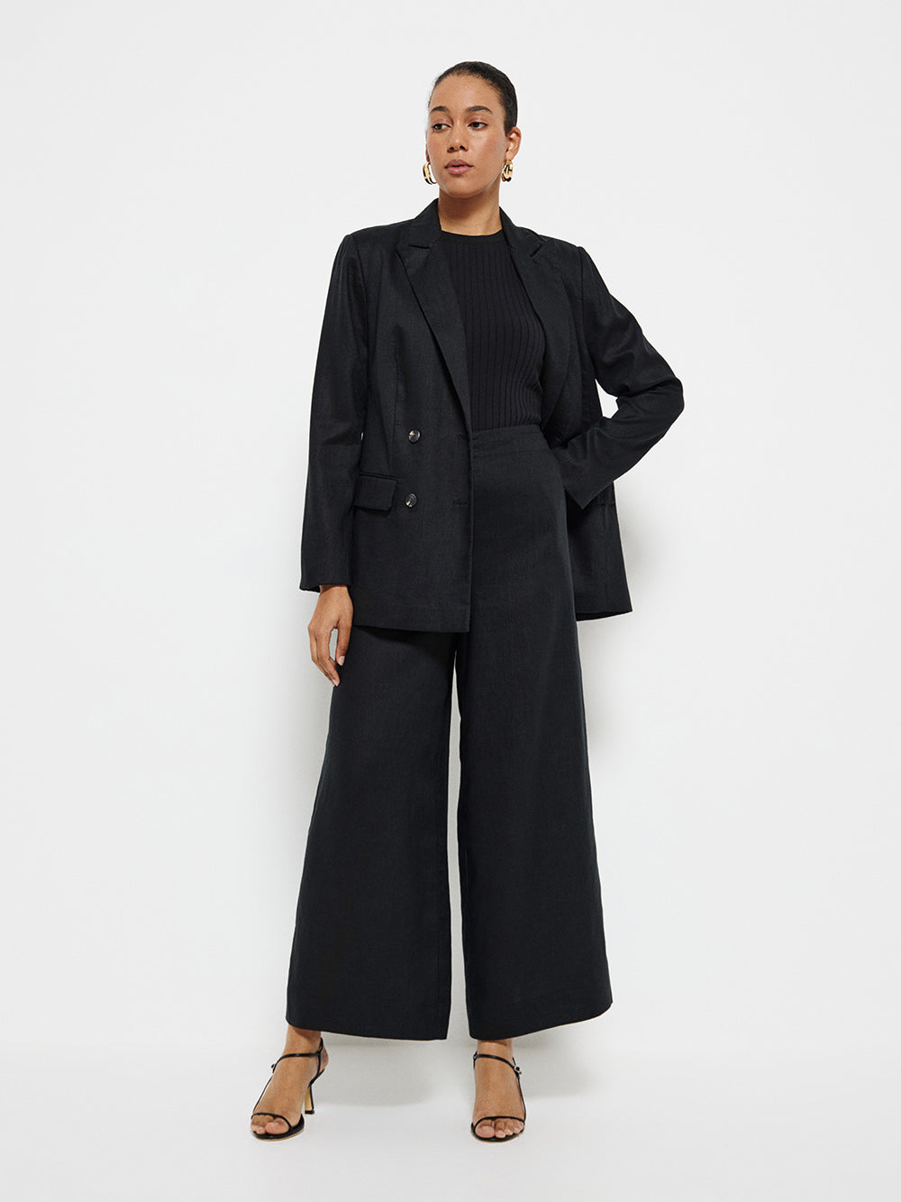 Flat Front Linen Pant