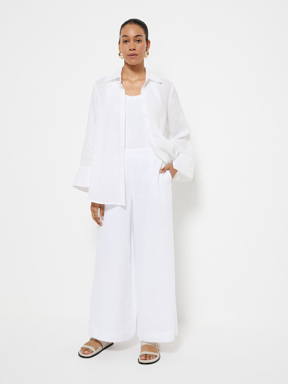 Flat Front Linen Pant