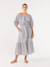 Load image into Gallery viewer, The Off Shoulder Stripe Maxi Dress
