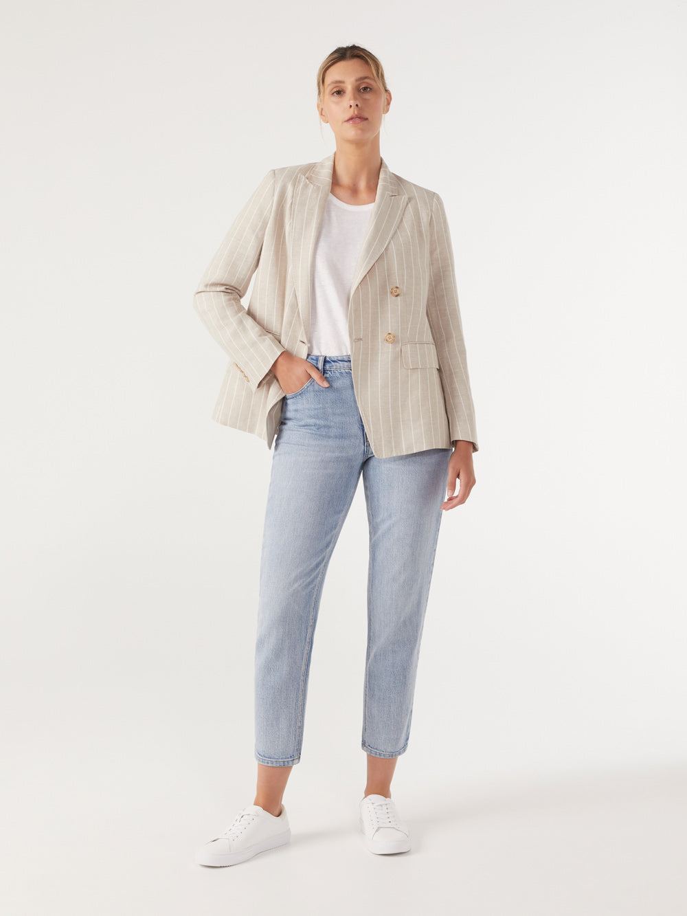 The Linen Cotton Stripe Blazer
