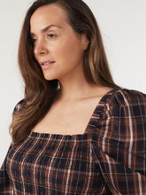 Load image into Gallery viewer, The Shirred Cotton Check Top
