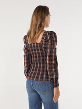 Load image into Gallery viewer, The Shirred Cotton Check Top
