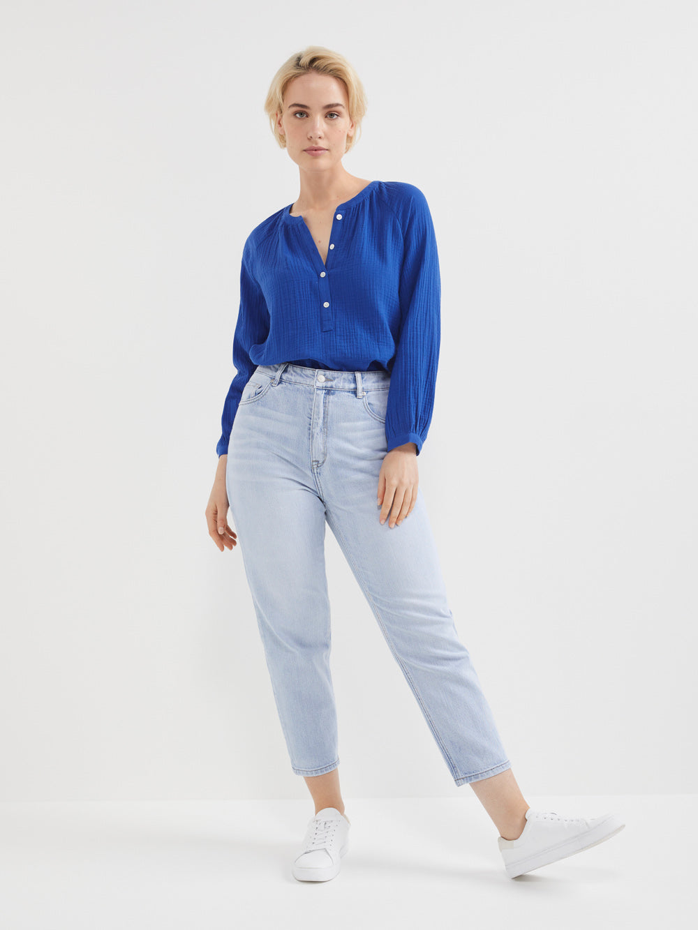 The Cotton Crinkle Popover Top