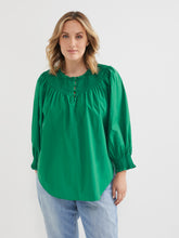 Load image into Gallery viewer, The Cotton Voile Shirred Detail Top
