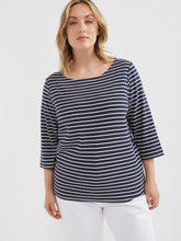 Load image into Gallery viewer, The Stripe Boat Neck Tee
