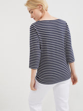 Load image into Gallery viewer, The Stripe Boat Neck Tee
