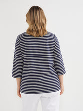 Load image into Gallery viewer, The Stripe Boat Neck Tee
