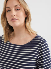 Load image into Gallery viewer, The Stripe Boat Neck Tee
