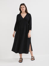 Load image into Gallery viewer, The Cotton Crinkle V-Neck Dress
