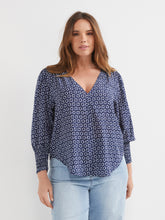 Load image into Gallery viewer, The Print V-Neck Blouse
