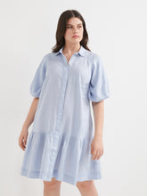 Load image into Gallery viewer, The Linen Puff Sleeve Shirt Dress
