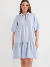 Load image into Gallery viewer, The Linen Puff Sleeve Shirt Dress
