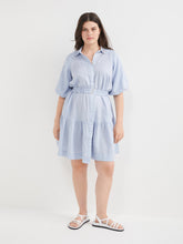 Load image into Gallery viewer, The Linen Puff Sleeve Shirt Dress
