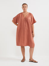 Load image into Gallery viewer, The V-Neck Linen Kaftan Dress
