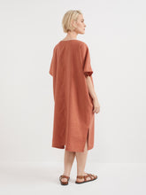 Load image into Gallery viewer, The V-Neck Linen Kaftan Dress
