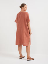 Load image into Gallery viewer, The V-Neck Linen Kaftan Dress
