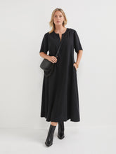 Load image into Gallery viewer, The Draped Twill Midi Dress
