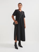 Load image into Gallery viewer, The Draped Twill Midi Dress
