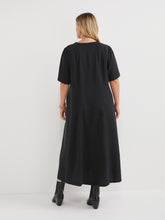 Load image into Gallery viewer, The Draped Twill Midi Dress
