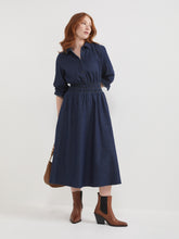 Load image into Gallery viewer, The Chambray Waisted Shirt Dress
