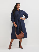 Load image into Gallery viewer, The Chambray Waisted Shirt Dress
