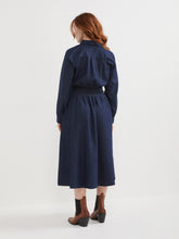 Load image into Gallery viewer, The Chambray Waisted Shirt Dress
