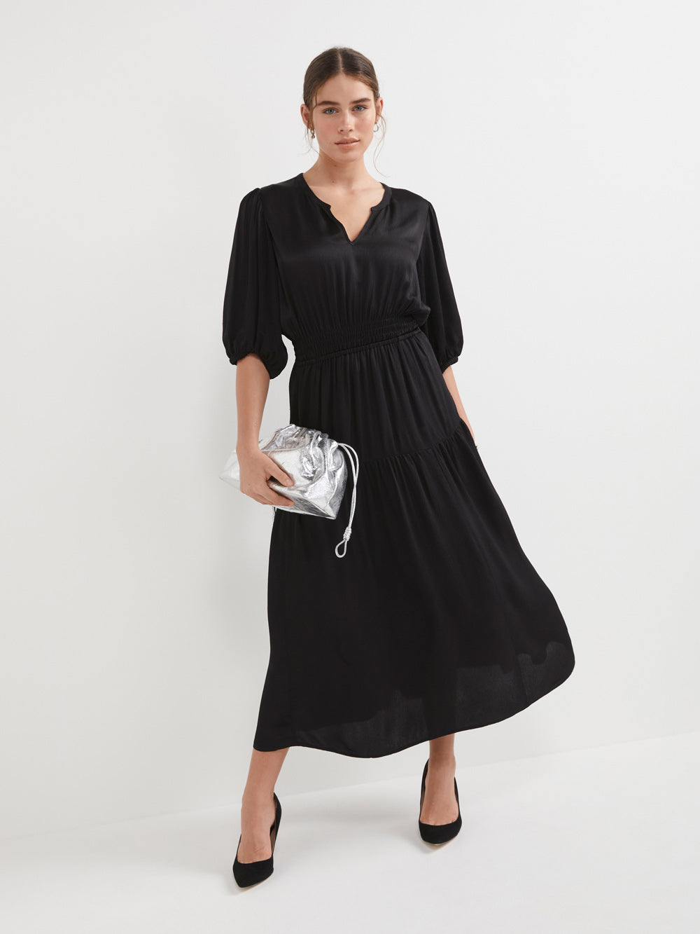 The Draped Crinkle Dress