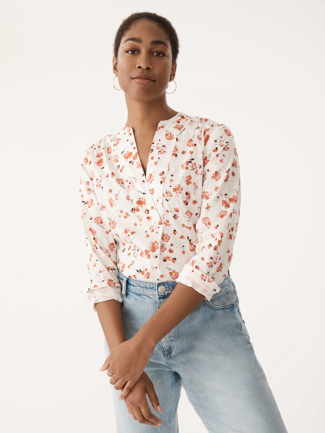 The Long Sleeve V-Neck Floral Top