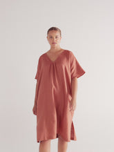 Load and play video in Gallery viewer, The V-Neck Linen Kaftan Dress
